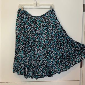 Black, white, teal skirt